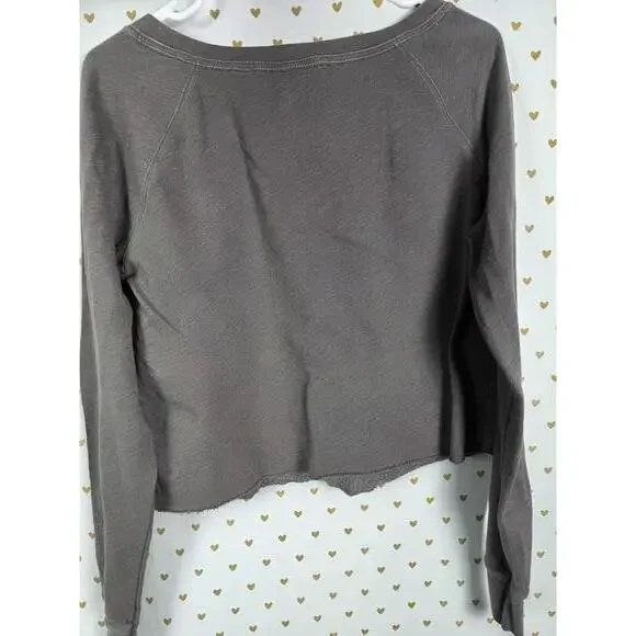 PINK Victoria's Secret Gray Cropped Sweatshirt - Picture 5 of 5